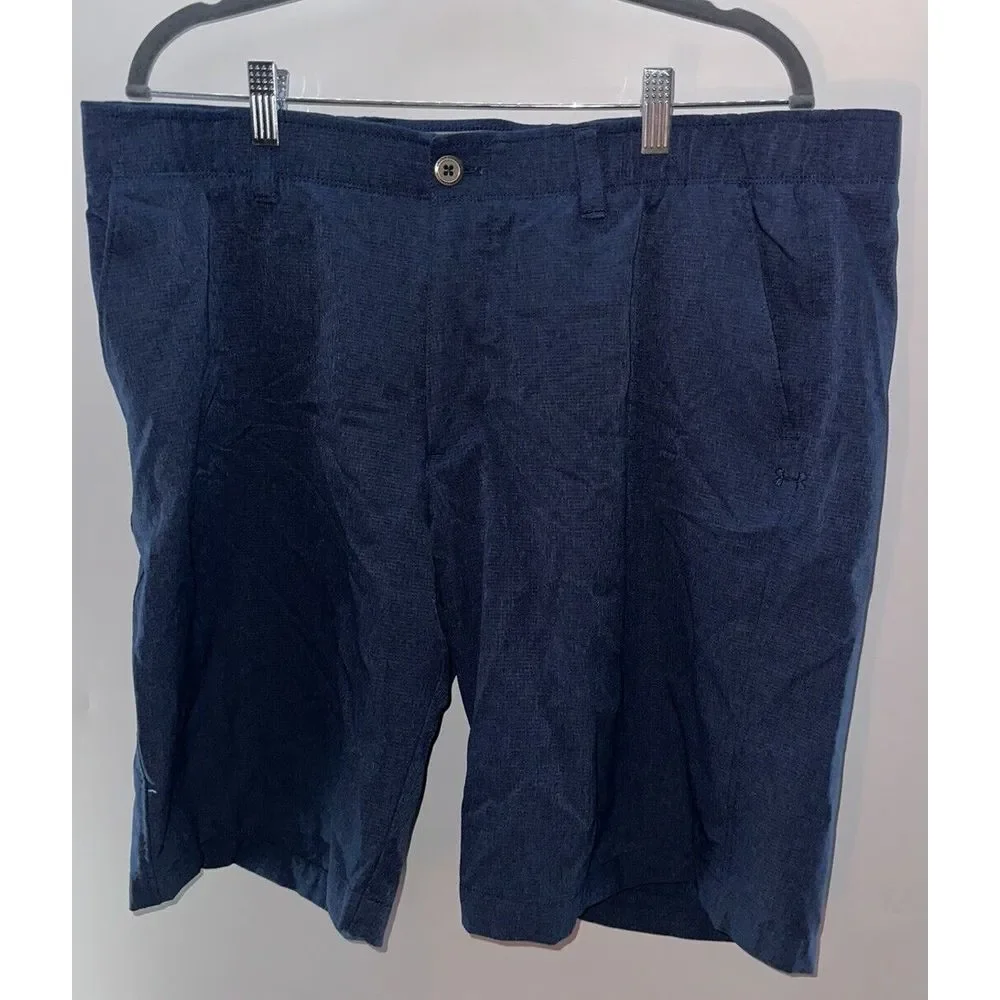 Under Armour Golf Shorts Blue Mens Size 40‎ Loose Fit Stretch WaistBand Heatgear